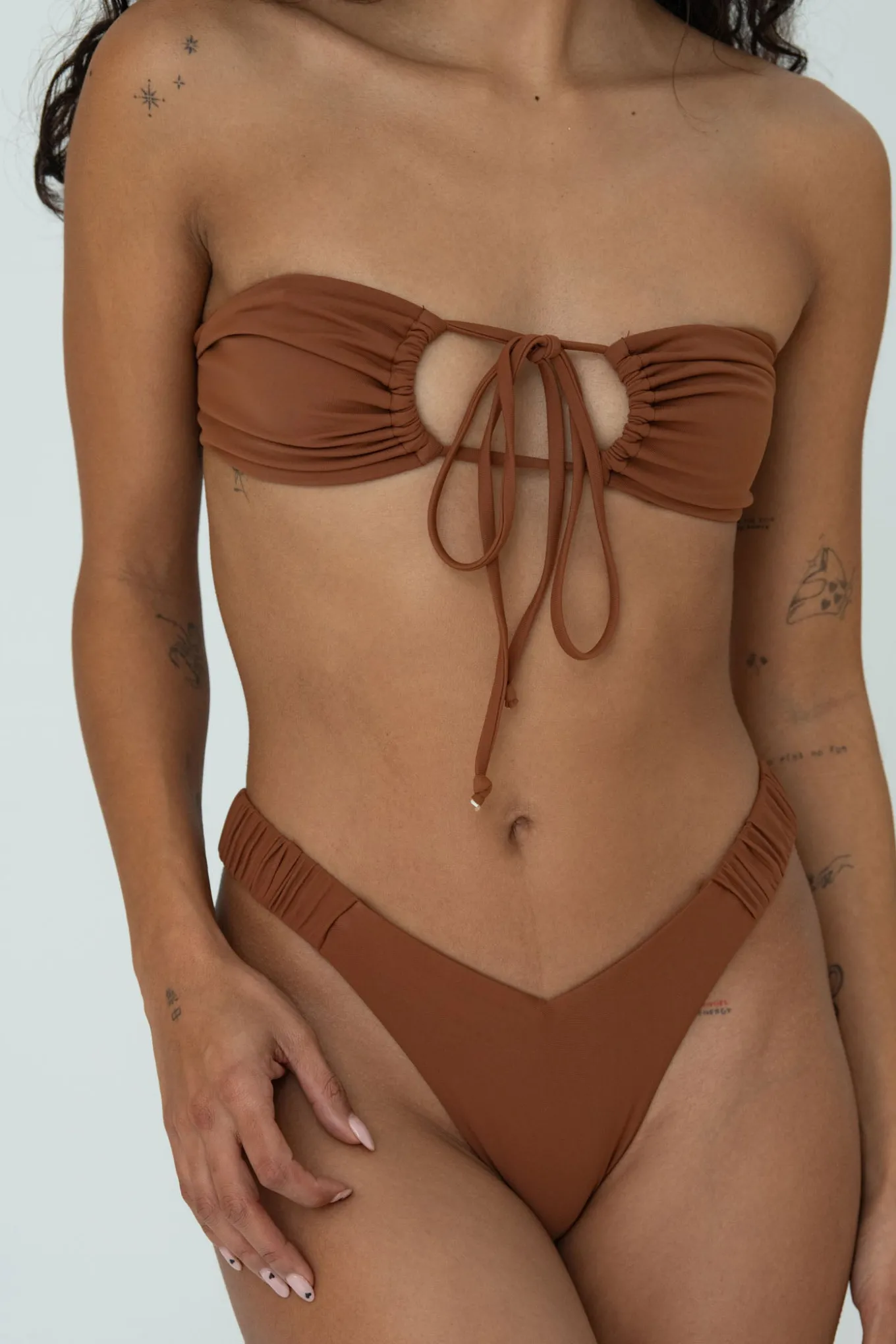 Bright Swimwear Tops>IVY TOP (BROWN)